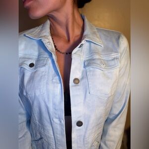 Chaps Clouds Sky Blue Jean Jacket